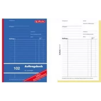 Herlitz 880526 Bestellbuch A5, 2 x 40 Blatt, selbstdurchschreibend, FSC