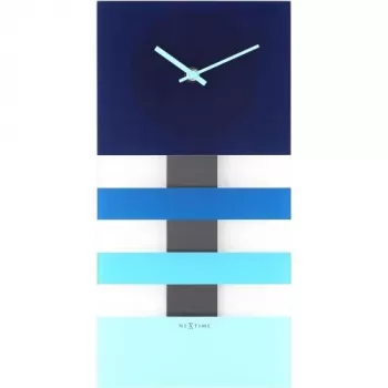NeXtime Uhr 2855bl Bold Stripes, 38x19 cm, Wand, Blau