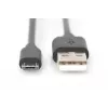 Assmann USB-Verbindungskabel, Typ A - Micro B, M/M, 1,0 m, USB 2.0 kompatibel, UL, schwarz (AK-300127-010-S)