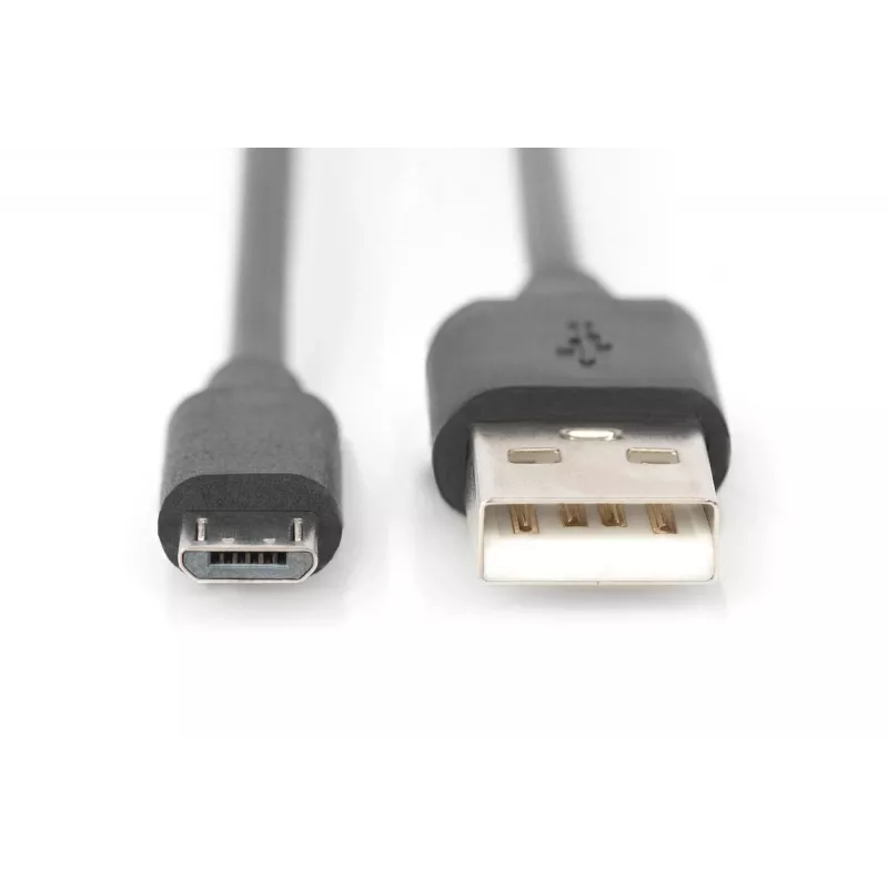 Assmann USB-Verbindungskabel, Typ A - Micro B, M/M, 1,0 m, USB 2.0 kompatibel, UL, schwarz (AK-300127-010-S)