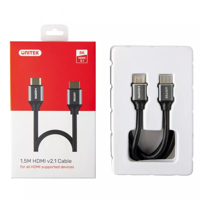 HDMI-Kabel Unitek 8K HDMI 2.1 Ultra Speed 3 m, Typ A Stecker–Stecker, 48 Gbit/s, 60 Hz, schwarz