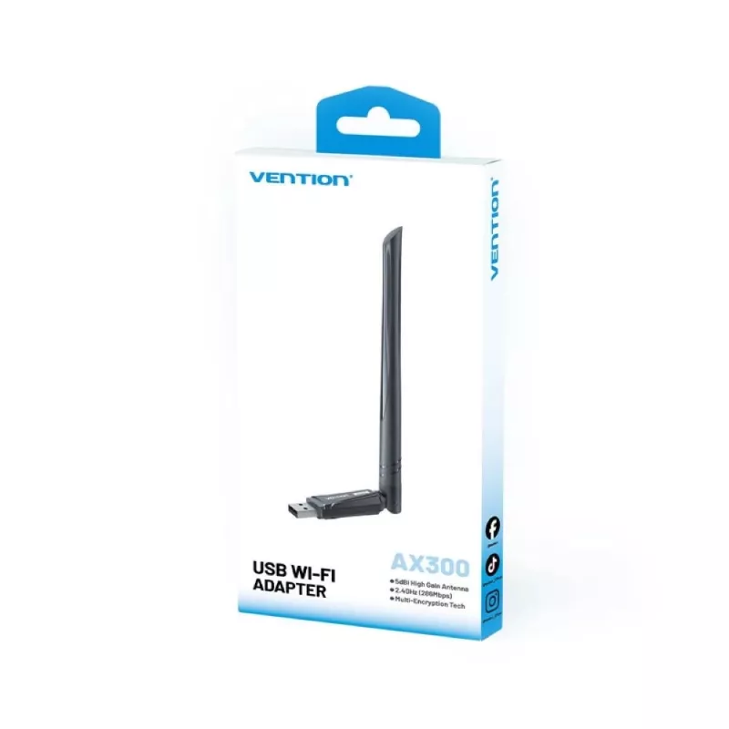 Vention AX300 USB Wi-Fi 6 2,4GHz BK Netzwerkkarte