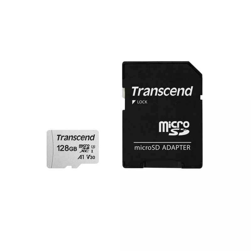 Flash-Speicher Transcend 128 GB MicroSDXC SD300S mit Adapter