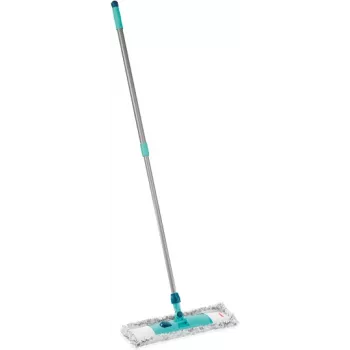 Leifheit Mop 55210 Mikrofaser Grau Türkis – flacher Mikrofasermopp für die Bodenreinigung