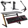 NanoRS RS120 Gaming-Computertisch, modernes Design, leicht und stabil (max. 50 kg Belastung), Schwarz & Orange