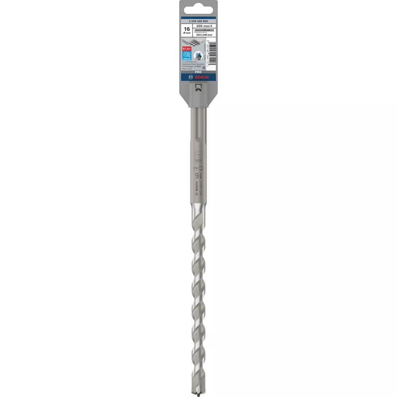 Bosch PRO SDS max-4 2608685860 Hammerbohrer, 16 mm, 200 mm Arbeitslänge, 340 mm Gesamtlänge, für Beton, Mauerwerk