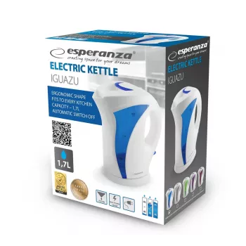 Esperanza EKK018B Wasserkocher 1,7 L, Weiß/Blau