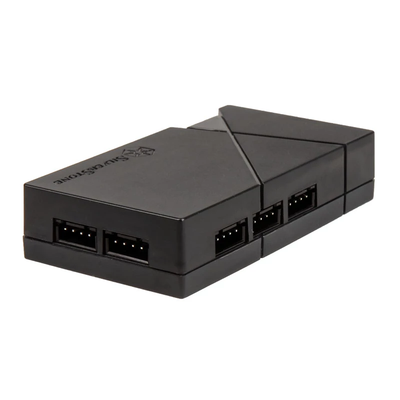 SilverStone SST-LSB01 RGB-LED-Hub mit 2 LED-Streifen, Schwarz