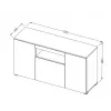 Cama Sideboard VIVA 150 schwarz/schwarz glänzend + weiß