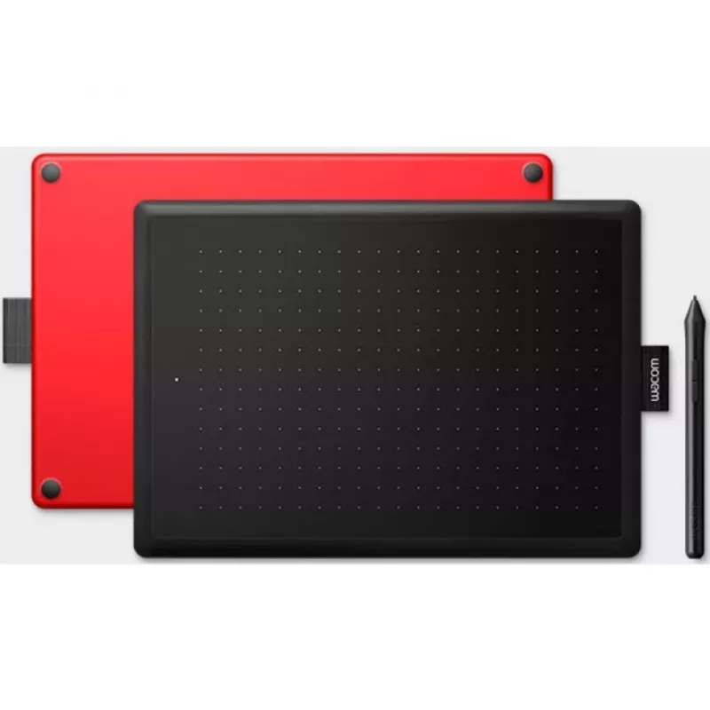 Wacom One by Medium Grafiktablett Schwarz, Rot 2540 lpi 216 x 135 mm USB