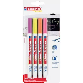 Marker Edding 4085/4N — Kreidemarker 1–2 mm, neon, 4er-Set