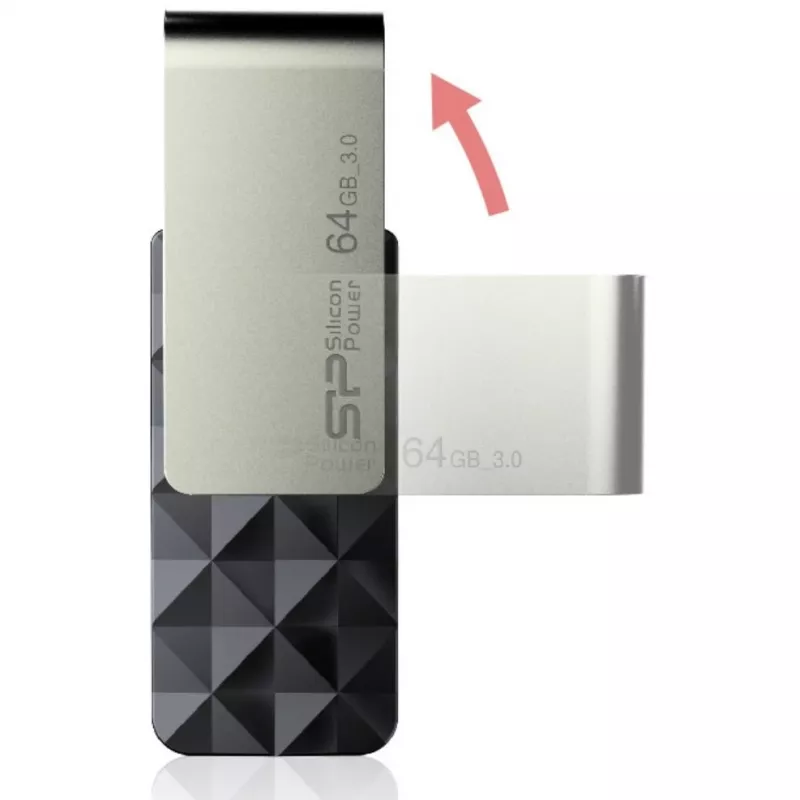 Silicon Power Blaze B30 SP016GBUF3B30V1K USB-Stick, 16 GB, USB 3.0, Schwarz