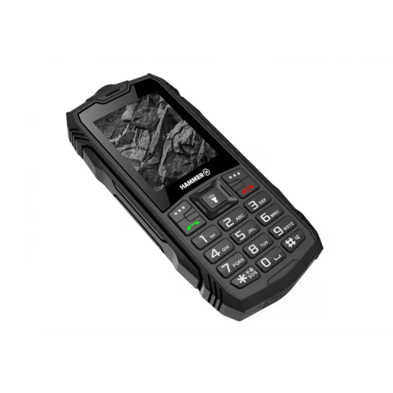 myPhone Hammer Rock robustes Mobiltelefon, 2,4 Zoll, Dual SIM, Schwarz
