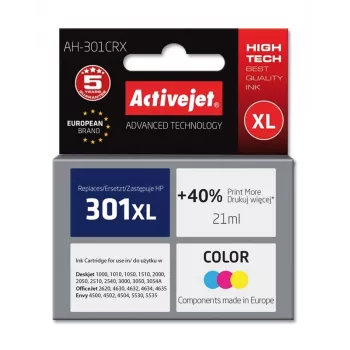 Activejet AH-301CRX Tinte (kompatibel mit HP 301XL CH564EE; Premium; 21 ml; Farbe)