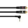Adapterkabel Omnitronic 3,5 mm Klinke auf 2x Cinch 90° 1,5 m (Modell 30225010)