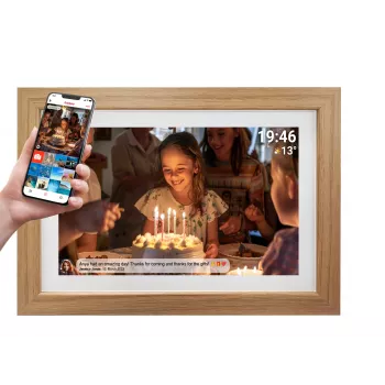 Denver PFF-1543LW digitaler Bilderrahmen Hellbraun 39,6 cm (15,6 inch) Touchscreen Wi-Fi