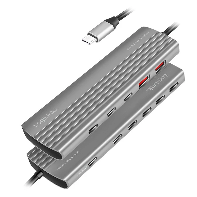 Ultra-slimmer USB 3.2 Hub 2xUSB-A, 8xUSB-C, PD, 100W