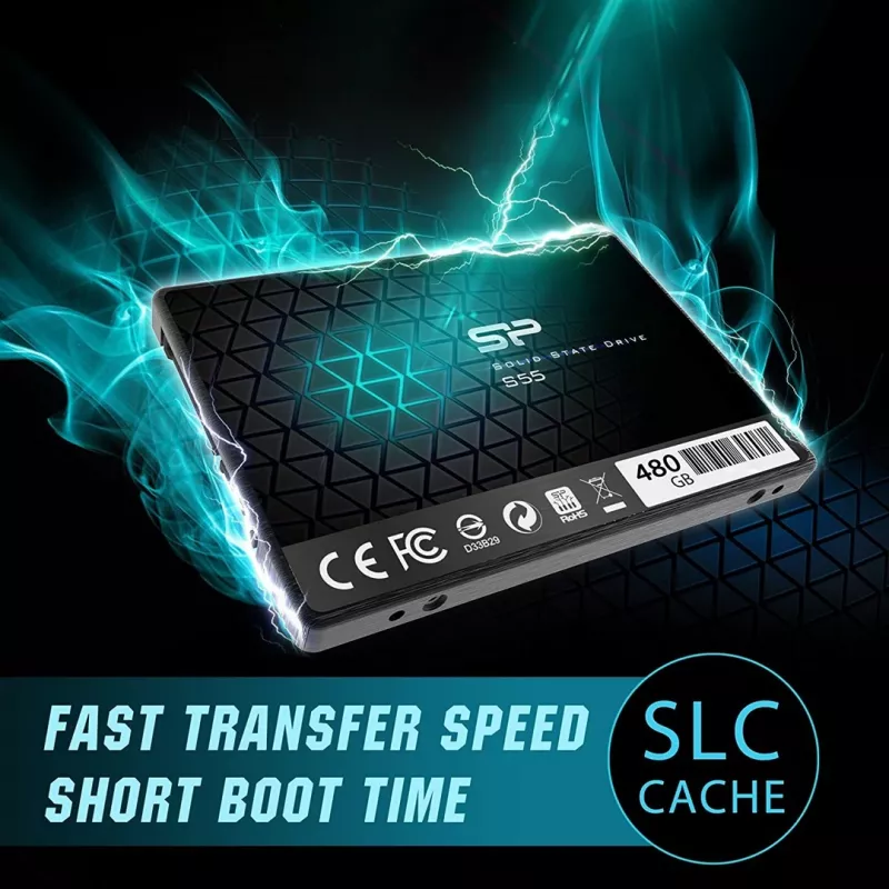 SSD-Laufwerk Silicon Power schlank S55 480 GB 2,5 SATA III TLC