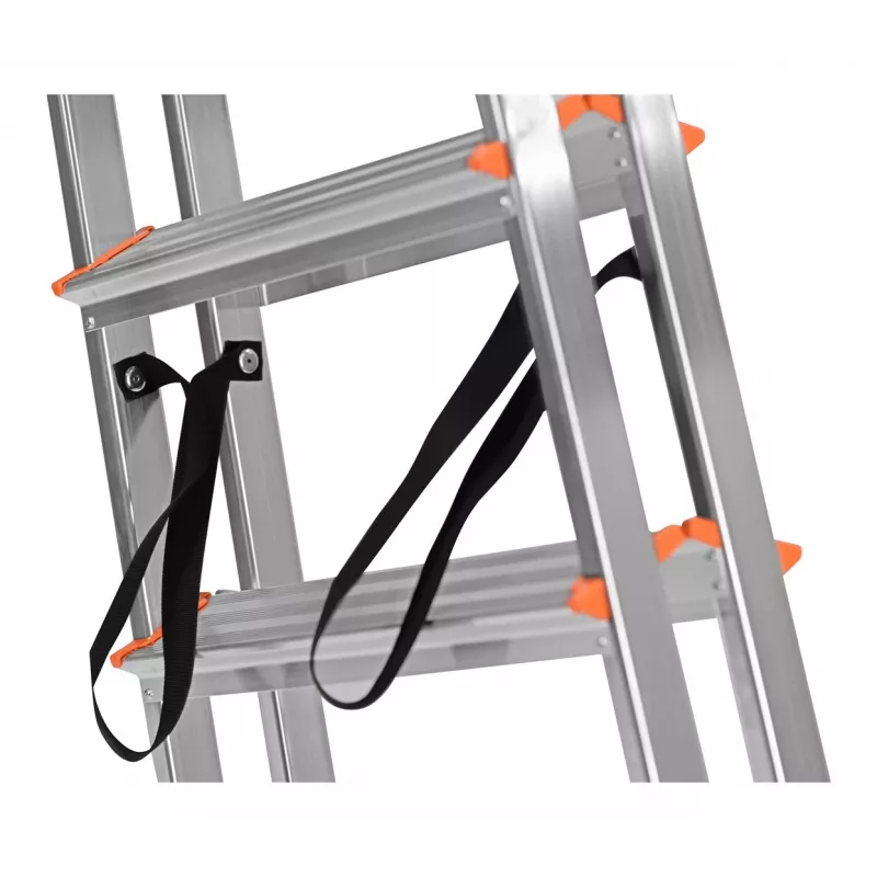 Krause Dopplo 120410 Stehleiter beidseitig begehbar, Aluminium, 2 x 5 Stufen