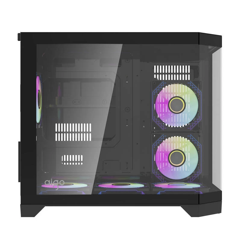 Darflash FT418 Computergehäuse + 6 aRGB-Lüfter (schwarz)