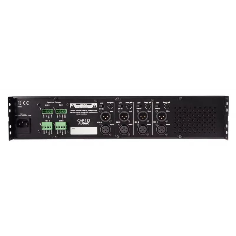 Audac CAP412 4-Kanal-Endstufe, 4 x 120 W (480 W), 100 V