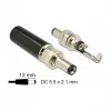 DeLOCK 89915 DC-Stecker 5,5 x 2,1 mm, 12 mm, Löten, 2 A
