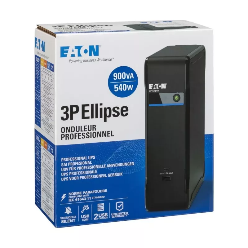 Unterbrechungsfreie Stromversorgung EATON Ellipse 900 USB DIN — 900 VA / 540 W