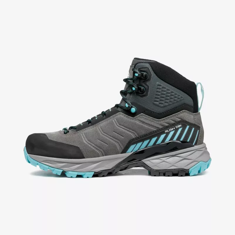 Scarpa Rush TRK GTX Woman Damen-Wanderschuhe, Größe 38, Midgray/Aqua