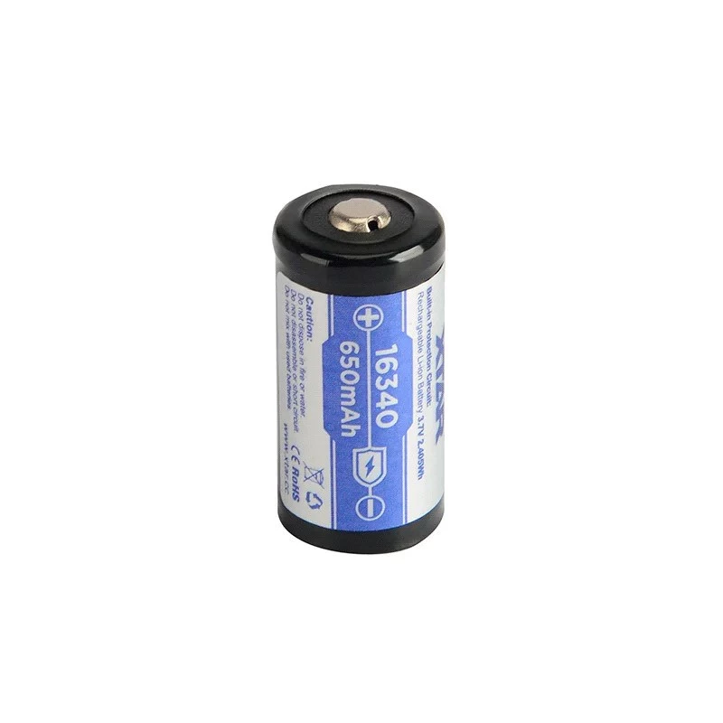 XTAR 16340 (R-CR123) Li-Ion-Akku 3,7 V 650 mAh, geschützt