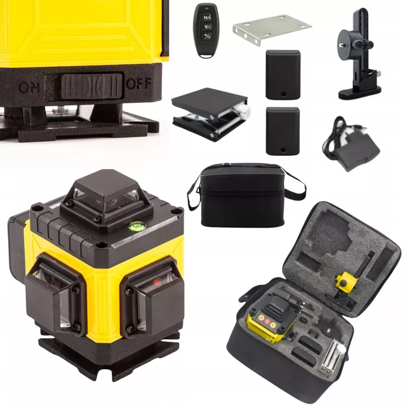 Extralink Laser-Wasserwaage Kreuzlinien-Set 4D mit Stativ