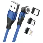 USB-Kabel RealPower MagneticCharge3 1m USB A Blau Schnellladung Datentransfer