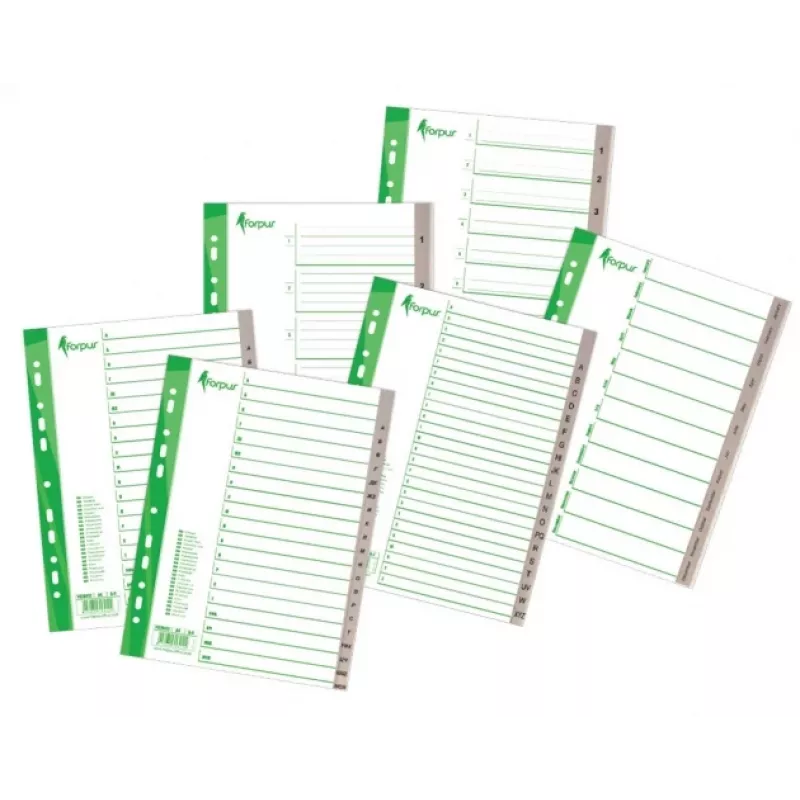 Trennblatt Forpus, A4, A-Z-Buchstaben, Kunststoff