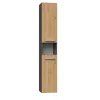 Topeshop NEL I ANT/ART Badezimmerschrank Graphit, Eiche