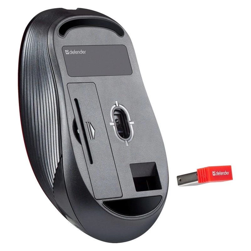Kabellose RF Silent-Maus DEFENDER Gassa MM-105 — Beidhändig, 1600 DPI, 2,4 GHz, Nano-USB-Empfänger