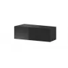 TV-Ständer Cama Meble VIGO SLANT '90' – 900×400×300 mm, schwarze Oberseite (Spanplatte), schwarzer Rahmen, glänzend