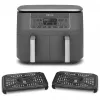 Ninja DZ300EU Dual Zone Heißluftfritteuse, 7,6 l (2 x 3,8 l), 2400 W, 240 °C, Grau