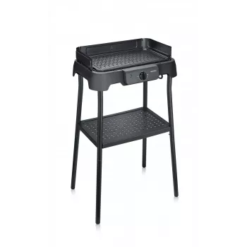 Tisch-Elektrogrill SEVERIN PG 8596, 2000 W, rechteckiger Rost, schwarz, Drehregler