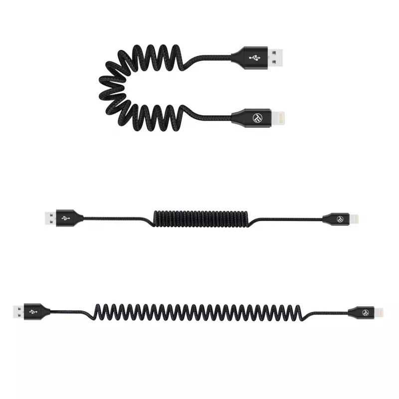 USB-auf-Lightning-Datenkabel Tellur Extendable 3A, 1,8 m, schwarz