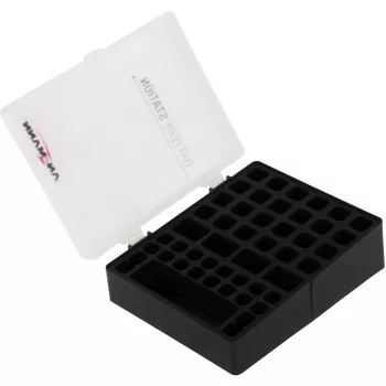 Ansmann Batteriebox 48 für 24x AA, 16x AAA und 4x 9V, Schwarz/Transparent
