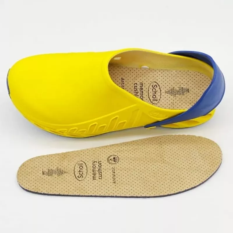 Scholl Evoflex - Unisex-Clogs gelb, Größe 38