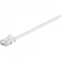 Wentronic Goobay CAT 6 Flach-Patchkabel, U/UTP, Weiß, 2 m - Kupfermaterial (95152)
