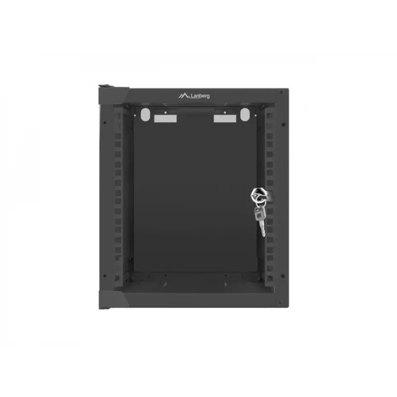 Lanberg WF10-2306-10B 10" Wandschrank (Rack) 6U, 280×310 mm, Glastür, 20 kg, schwarz (RAL 9004)