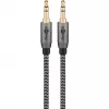 Goobay 65273 Plus 3,5-mm-Stereo-AUX-Audiokabel, 1 m, Schwarz/Silber