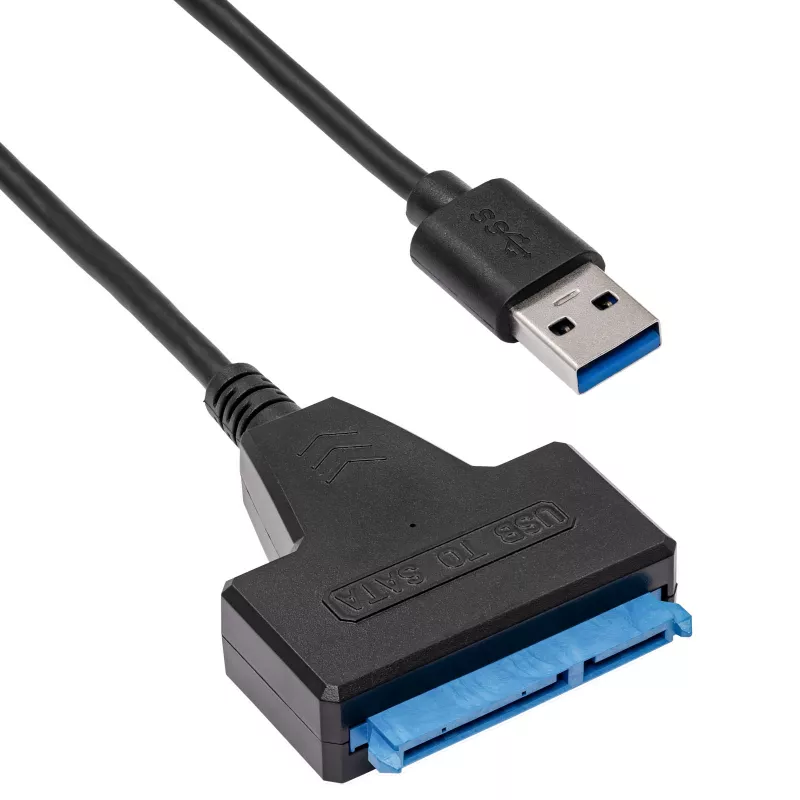 Akyga AK-CA-86 SATA auf USB-A 3.0 Adapterkabel für 2,5-Zoll-Laufwerke, 0,3 m, Schwarz