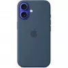 Apple MYY23ZM/A Silikon Case mit MagSafe für iPhone 16, Denimblau