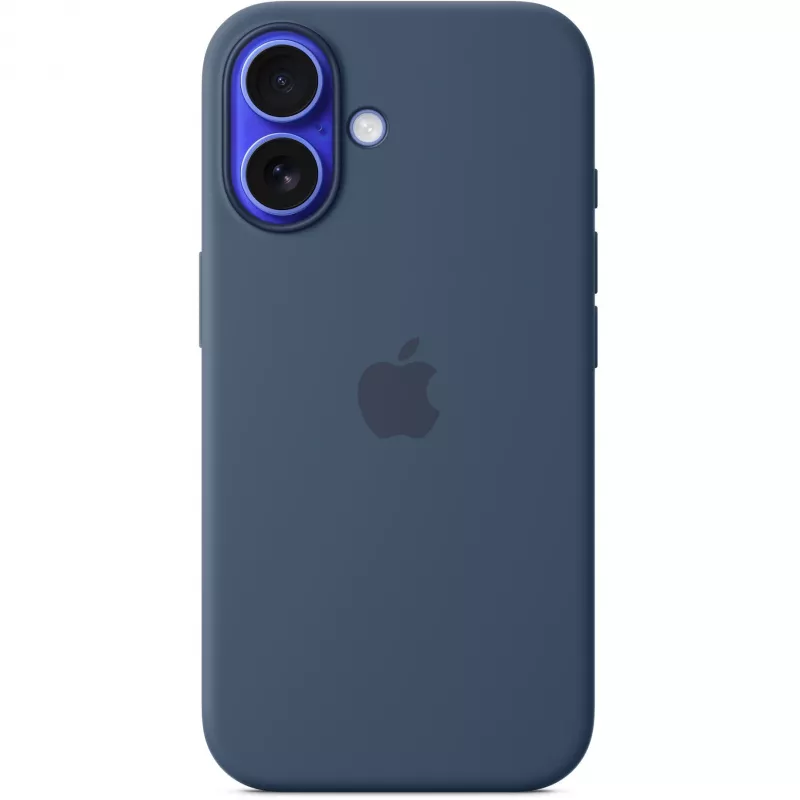 Apple MYY23ZM/A Silikon Case mit MagSafe für iPhone 16, Denimblau