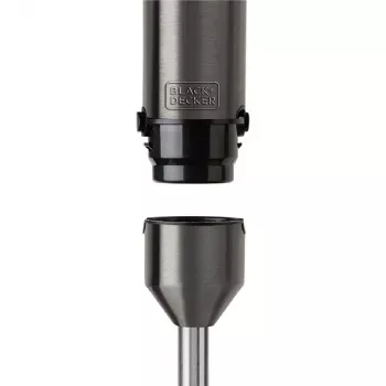 Stabmixer Black & Decker BXHBA1200E — Handmixer 1200 W, 4 Edelstahlklingen, Turbo, abnehmbare Teile, schwarz