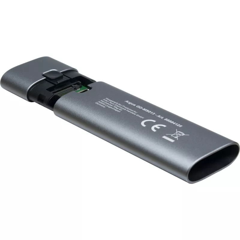 Inter-Tech GD-MS013 M.2-NVMe-Laufwerksgehäuse, USB-C 3.2 Gen 2 10 Gbit/s, 113x37x12 mm, grau