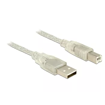 USB-Kabel DeLOCK 83894 USB 2.0 2m USB A USB B Transparent