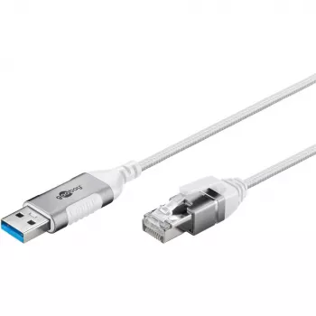 Goobay Ethernet-Kabel USB-A 3.0 auf RJ45 schlank 1 m – verbindet Router, Modem oder (74377)